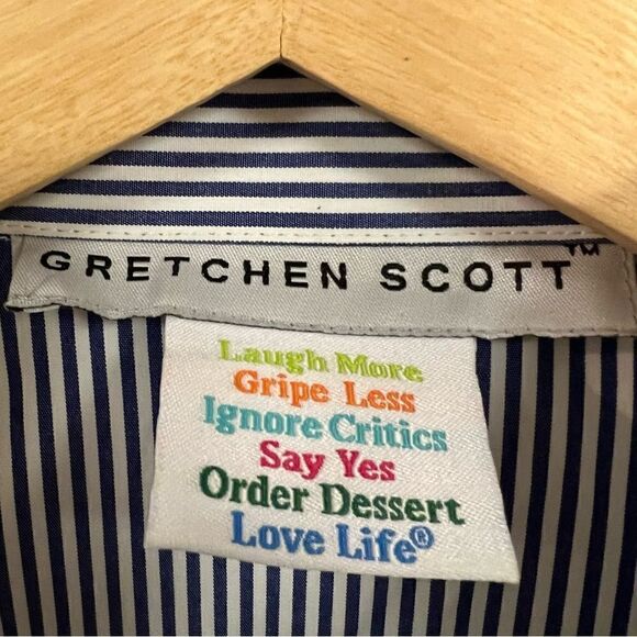 Gretchen Scott blue and white striped button down XS - Picture 7 of 7